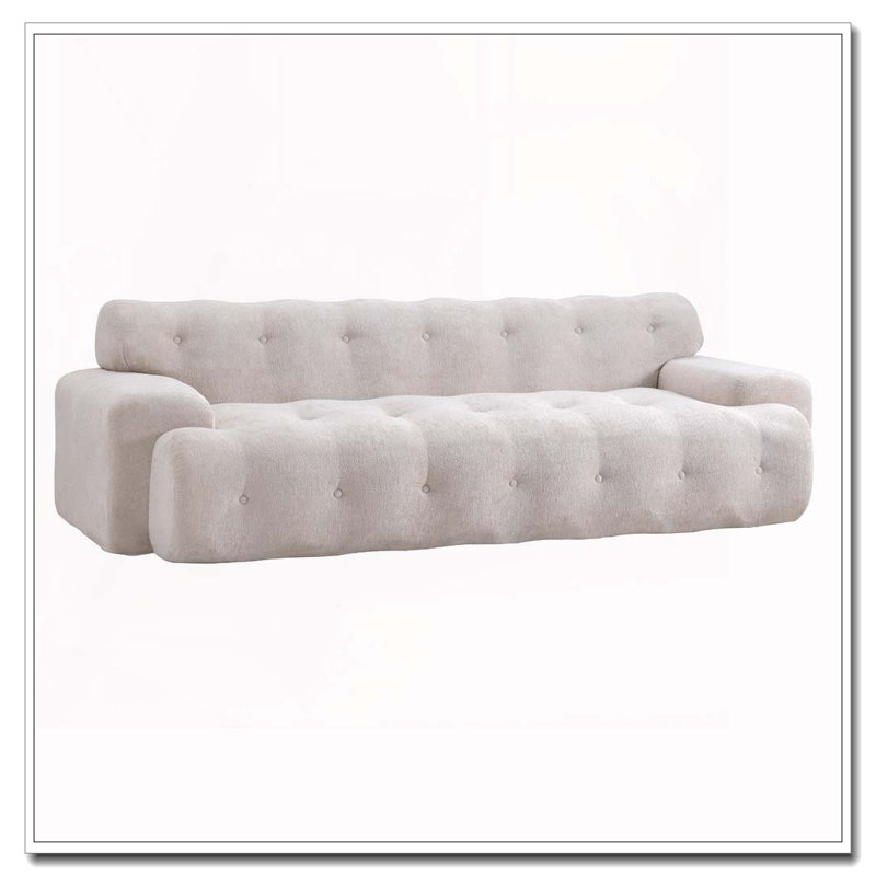 Canapé 88 places 3 places avec canapé capitonné confortable, Argent argent