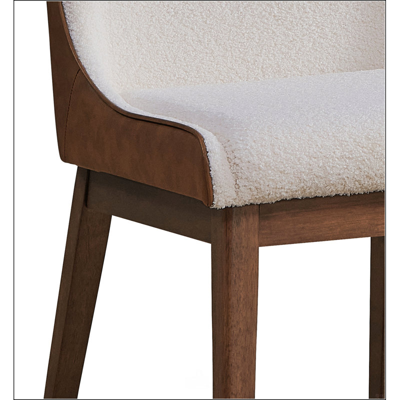 Chaise d'appoint en velours brun et finition noyer