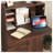 Walnut Foldable Desk Cabinet with Storage Drawers & Shelves - Space-Saving Home Office Organizer for Small Spaces, Dormitory & Kitchen