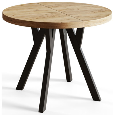 Round Solid Wood Base Dining Table