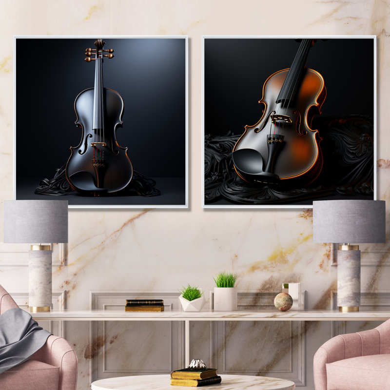 Ensemble de 2 décorations murales Minimalist, Cadre blanc, H 36 po x l 73 po x P 1,5 po