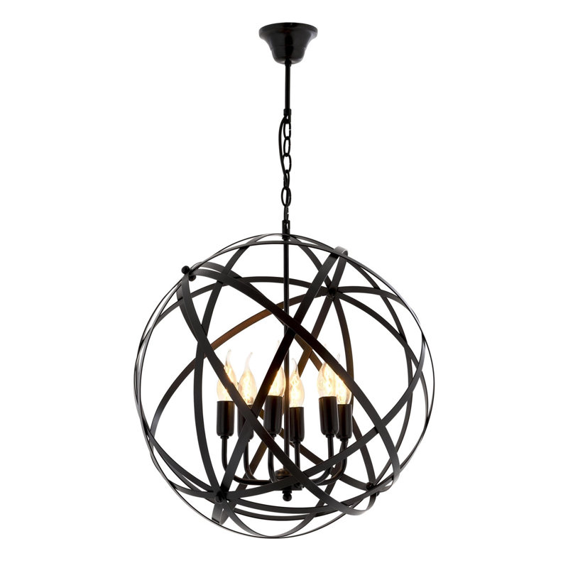 Maja 6 - Light Sphere Chandelier, Black