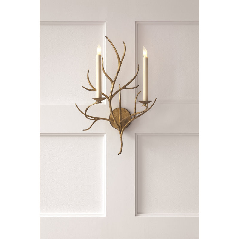 Chapman & Myers Branch Sconce, Gilded Iron