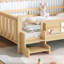 Lit plateforme en bois avec escalier et garde-corps, aucun sommier nécessaire-581547729-581547731