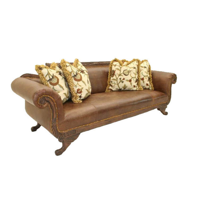 Leather Sofa, Natural, Pewter, Bristol 5410