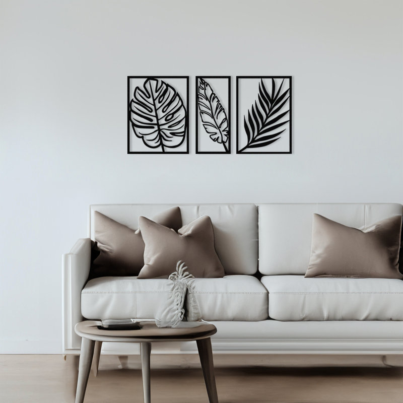 Élégant accessoire mural décoratif en métal, noir, 31,5 po x 15 po | Fabrication 100% métal, épaisseur: 0,05 pouce | Parfait pour la décoration intérieure, les espaces de bureau et les intérieurs modernes, design durable et accrocheur