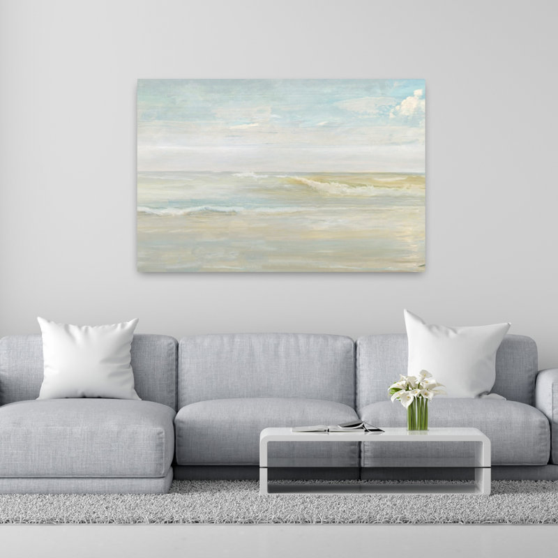Vue côtière I, art abstrait de paysage côtier, H 40 po x l 60 po