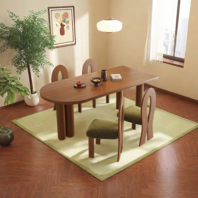 Vintage solid wood simple dining table set