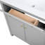 Meuble-lavabo gris 60 po avec lavabo en céramique, grand tiroir et espace de rangement 60 po, revêtement de finition, porte d'eau de 60 po, guide d'assemblage facile