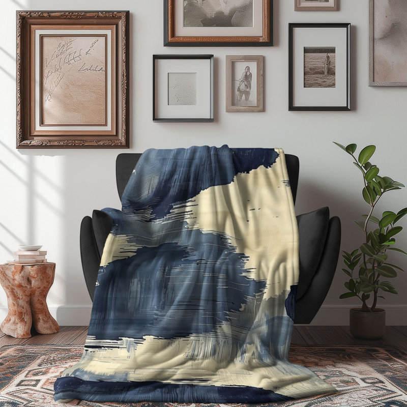 Stroke Patterns - 1 Piece Premium Blanket, Twin
