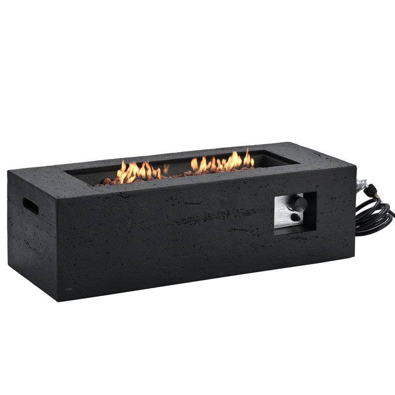 Outdoor Rectangular Propane Fire Pit 40000 BTU,41.9'' Patio Heater With Stainless Steel Burner And Free Lava Rocks,Waterproof Cover,Suitable For Courtyard,Lawn,Patios, Decks,Swimming Pool