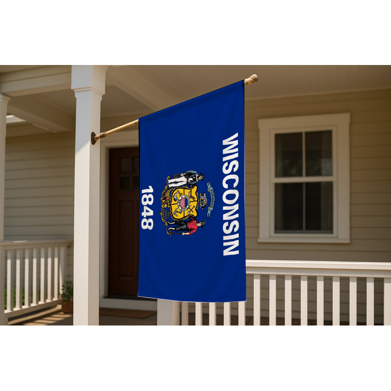 Drapeau de l'État du Wisconsin - drapeau extérieur, H 24 po x l 36 po