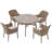 Outdoor 4-person Dining Set With Unbrella Hole