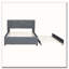 Lit plateforme tapissier avec tête de lit à motif brique et gigogne simple-981593716