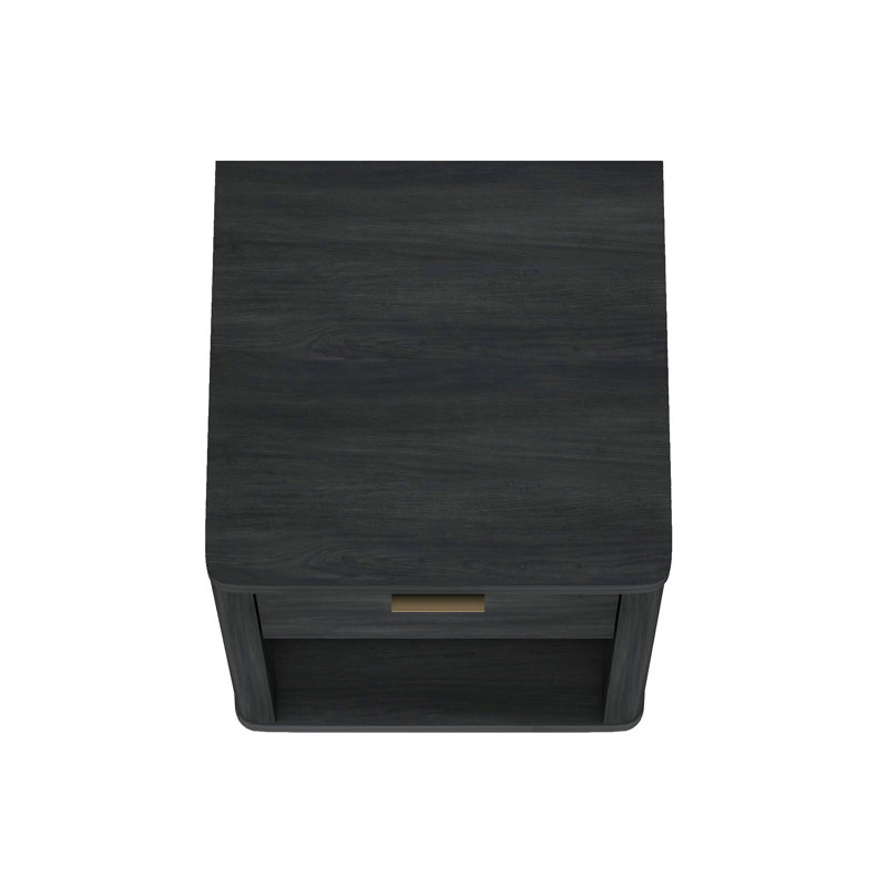 Evelyn 20" Nightstand In Charcoal Gray  (Only Nightstand), Charcoal