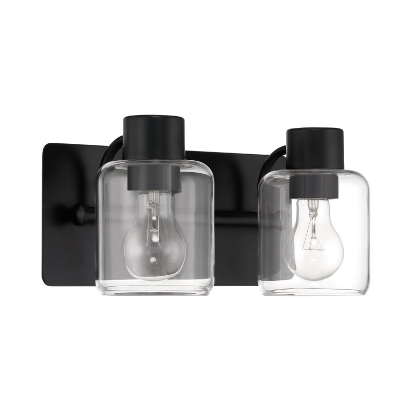 Éclairage pour meuble-lavabo 2 lumières Bourgogne, Noir mat