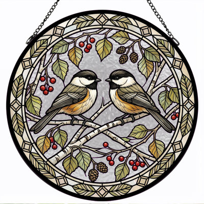 Stained Glass Stained Glass Window Panel，12"H