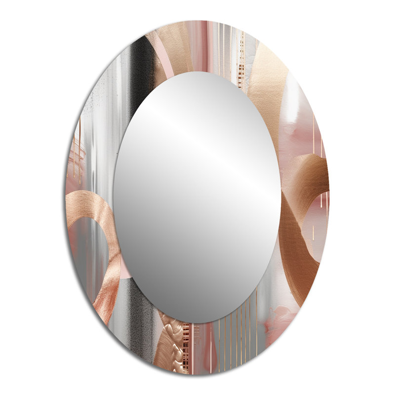 Décoration de miroir rose ovale rose, 40 po x 30 po