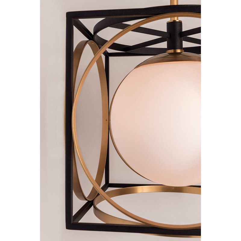 Wadsworth 1 - Light Pendant, Aged Brass, 18.5" H X 17.75" W X 17.75" D