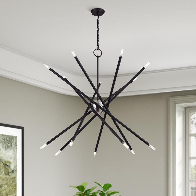 14 Light Black Extra Large Foyer Chandelier