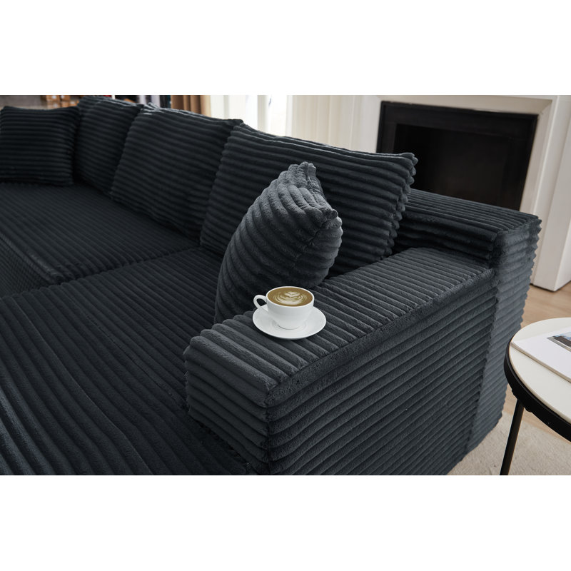 Canapé modulaire en L avec siège profond, sans assemblage requis, canapé modulaire pour salon, chambre à coucher, appartement, faisant face à la droite