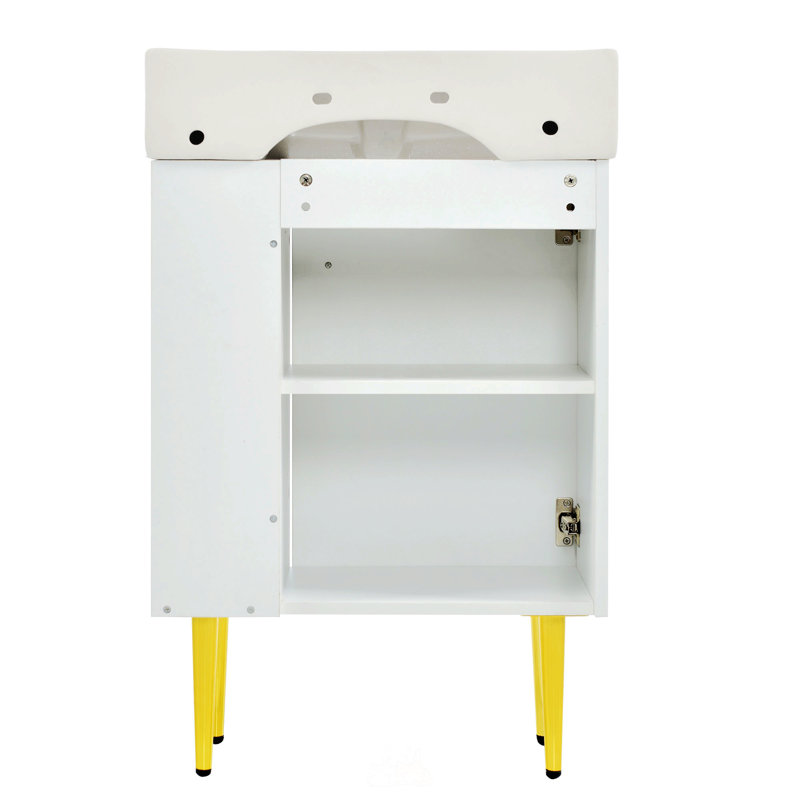 21.6" White Bathroom Vanity