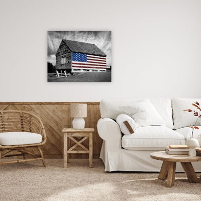 Thème patriotique rétro américain, art mural non encadré, 24 x 32