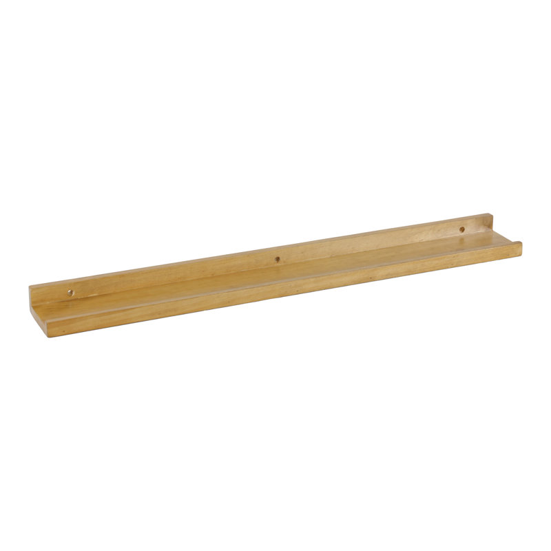 Tablettes flottantes en bois massif, Bois naturel clair, H 1,85 po x l 48,03 po x P 5,51 po