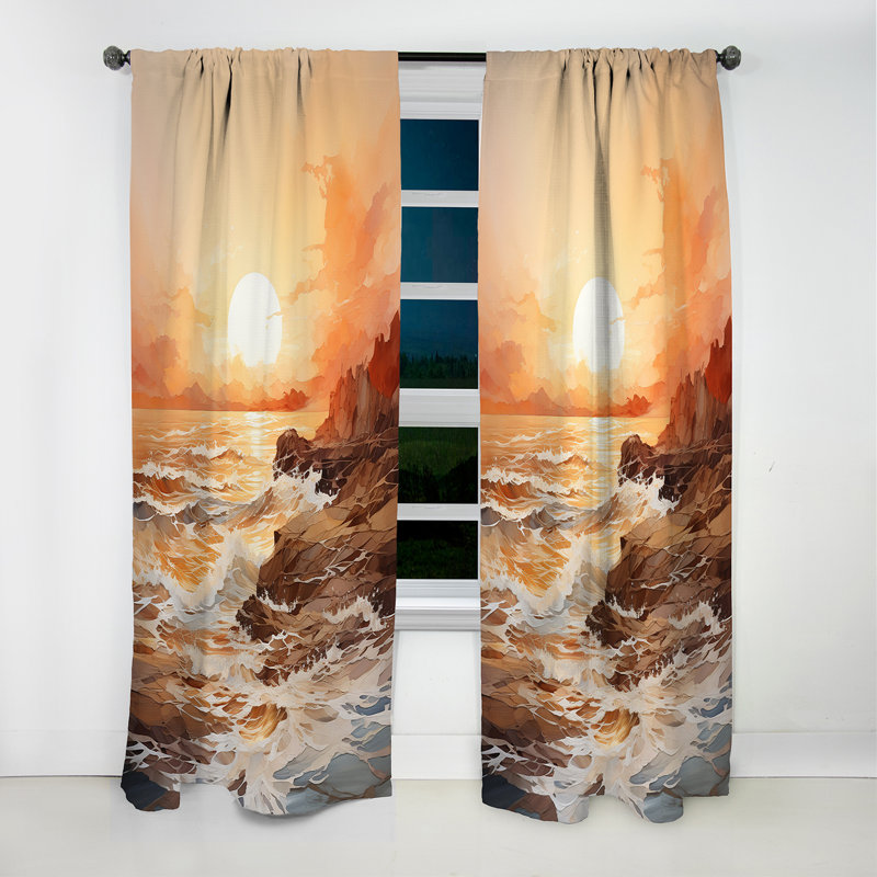 Valles - Rideau Sunrise Sunset - Rideau occultant sans motif - 1 panneau, L 52 po x L 84 po