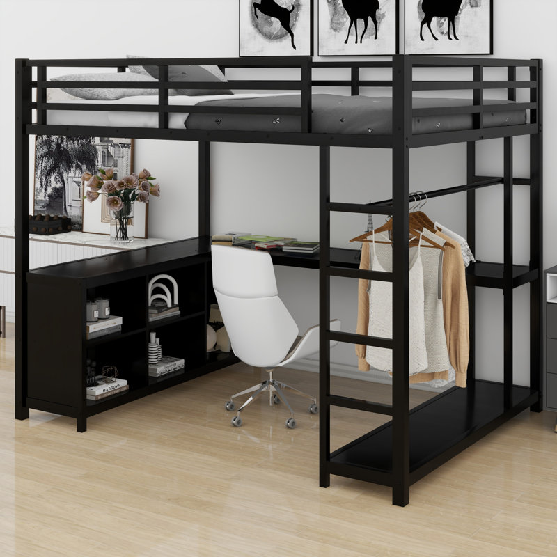 Full Loft Bed with Built-In Ladder