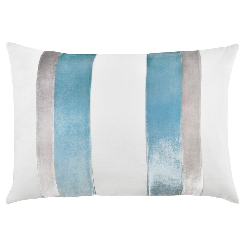 Lin rayé euro néerlandais, Blue, Rectangle 26"H x 36"W