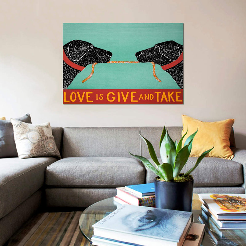 Love Is by Stephen Huneck - Wrapped Canvas Print, 66.04 cm H x 45.72 cm W x 1.91 cm D
