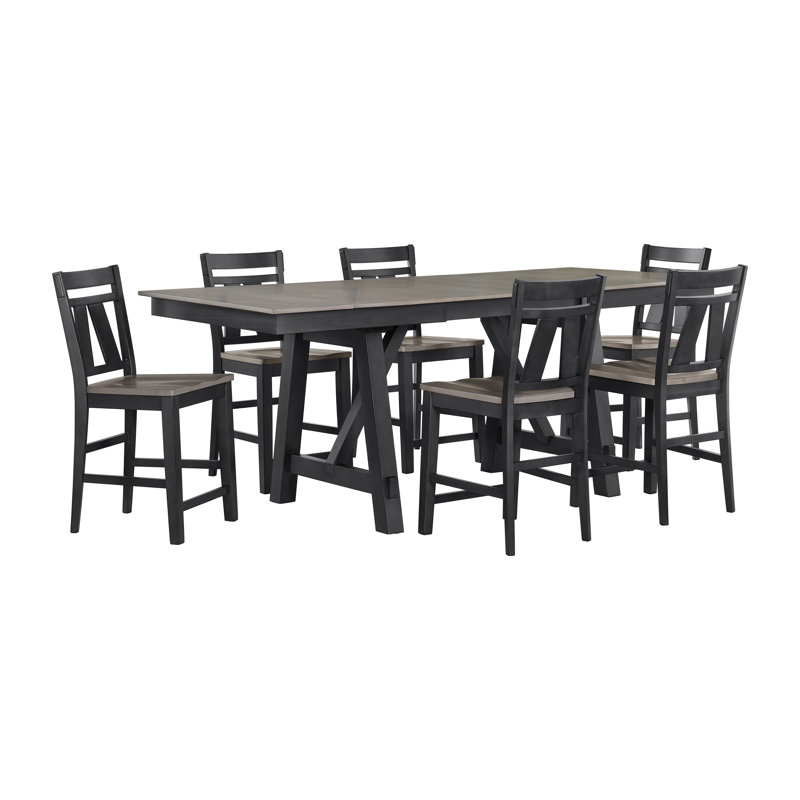 Dining Set, 7 Pieces: Table, 6 Chairs