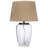 Fillable Glass Table Lamp with Linen Shade