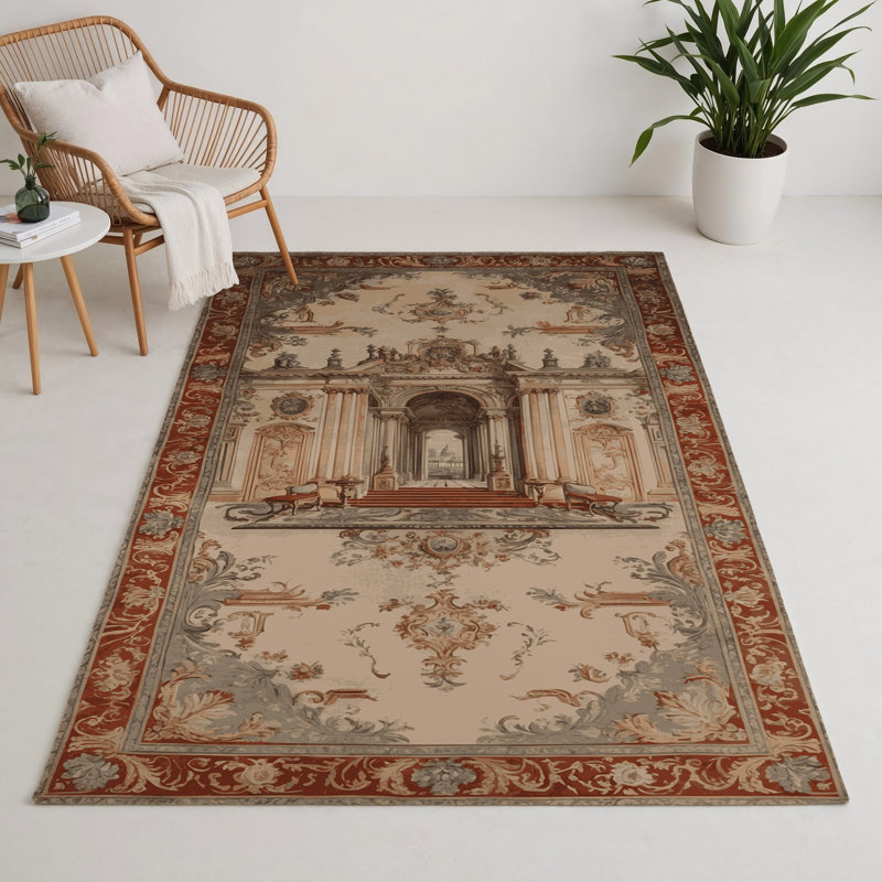 Tapis d'intérieur et d'extérieur brun français, Rectangle 9 pi x 12 pi