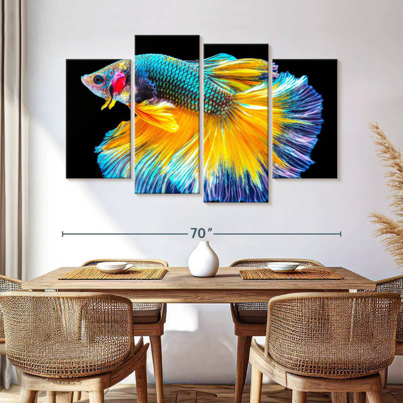 Poisson Betta Brampt multicolore, H 42 po x l 68 po