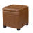 15.3" Square Faux Leather Storage Ottoman-2054872684