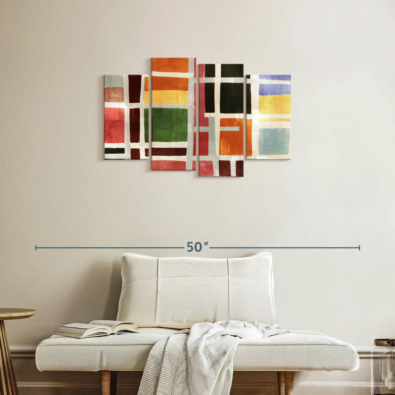 Fenêtre colorée abstraite Avery, H 22 po x l 36 po