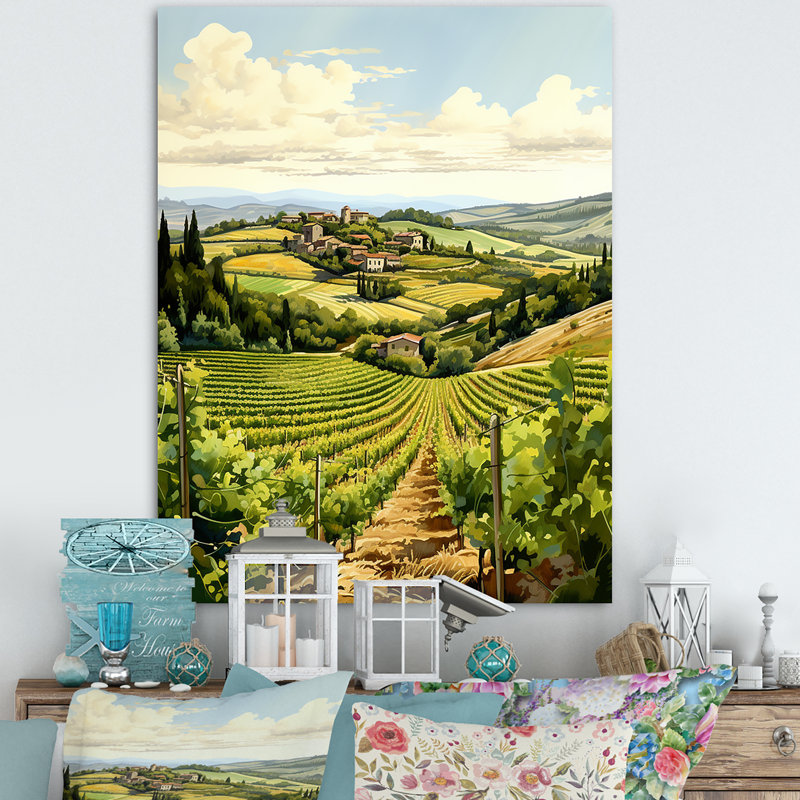 «Vineyard Scenery Beauty V», reproduction d'art sur toile, Toile tendue, H 32 po x l 16 po x P 1 po