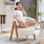 Chaise de baignoire, chaise d'appoint en molleton Sherpa avec pieds en bois, blanc-524113216-524113219