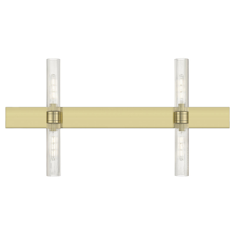 Ballston - Maliyah - 4 Light 51" Bath Vanity Light, Antique Brass, Striped Clear