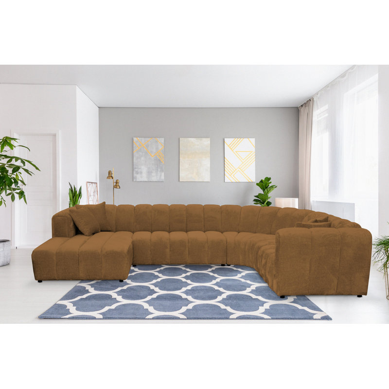 5 Seater Corner Sofa, Right Hand Facing, Gold
