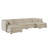 Beige Chenille U-shaped Couch: Modular Large Sectional Sofa With Reversible Chaise And Double Extra Ottomans For Comfort