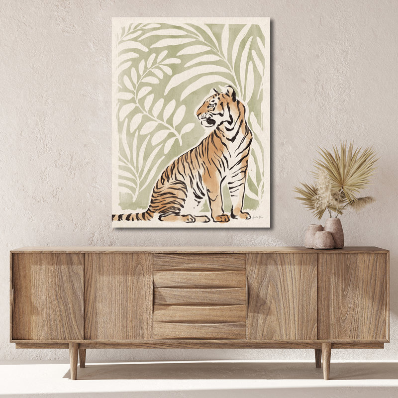 Black Plastic Framed Jungle Cats II Canvas Art