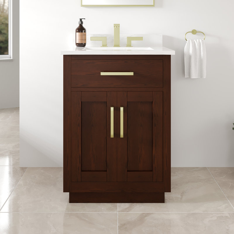 Freestanding Standard With Engineered Stone Top, L 24 po
