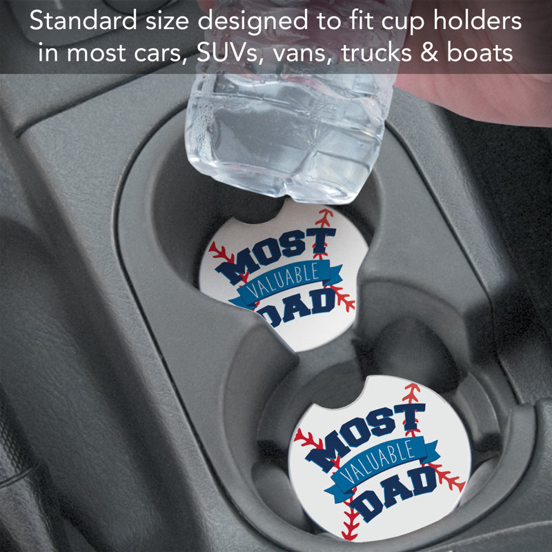 Most Valuable Dad Single Round Absorbent Stone Car Coaster