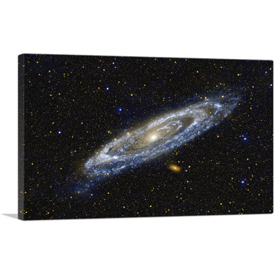 «Andromeda Spiral Galaxy in Blue Hubble Telescope», reproduction de photo sur toile tendue