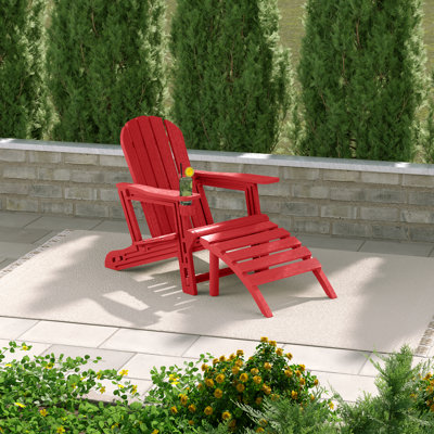 Outdoor Poly Adirondack Chair With Ottoman