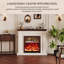 Foyer électrique 47,24 po de style crème minimaliste avec fausse flamme DEL réaliste-123026110