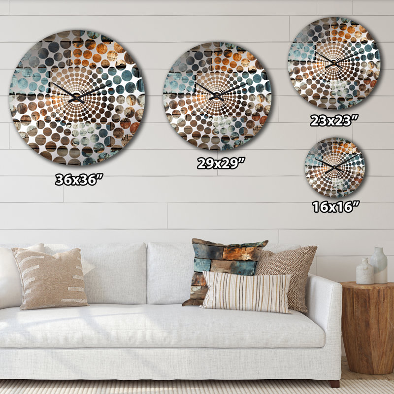 Rustic Modern Cubic Farmhouse Planks - Horloge murale rétro, Grand